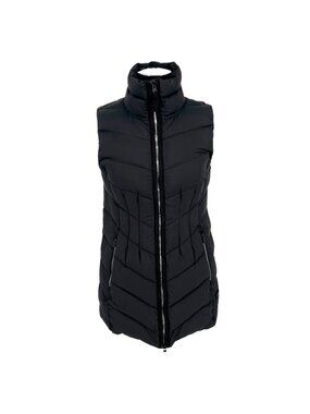 Athleta Inlet Down Puffer Vest Long Black Athleisure Urban Casual Size Small